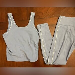 NWOT Light Blue Tank Top and Leggings Set